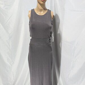 NWT Athleta Cut Out Maxi Dress Gray Sleeveless Women's XS Sexy Romantic
